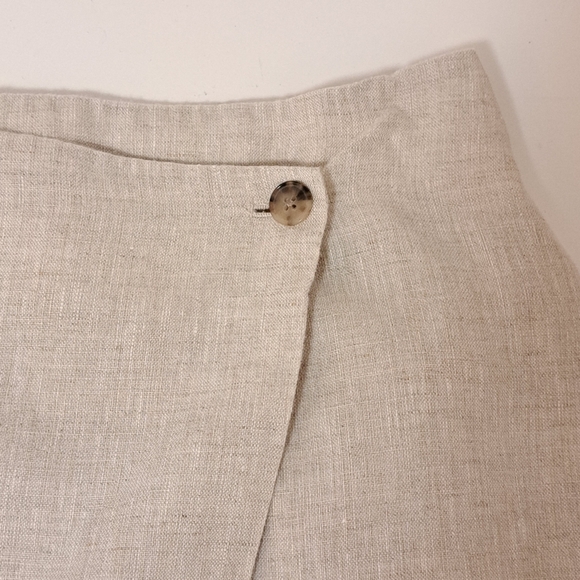 Banana Republic Linen Wrap Cream Mini Skirt Misses Size 4 - Picture 8 of 13